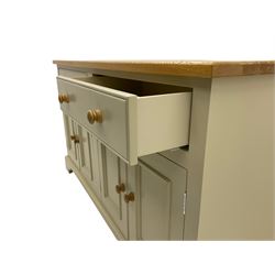Neptune Furniture - Chichester oak and cream painted sideboard, two drawers over two double cupboards, bracket feet