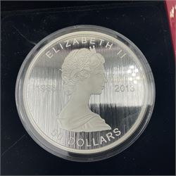 Royal Canadian Mint 2013 '25th Anniversary of the Silver Maple Leaf' fine silver fifty dollar coin, cased with certificate