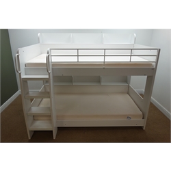  Julian Bowen Domino bunk bed, white finish, two mattresses, W198cm, H161cm, D137cm  