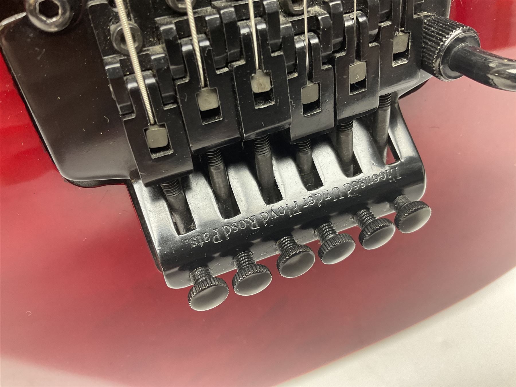 Maverick HSH rock guitar with Floyd Rose tremolo, L100cm overall; in soft carrying case.