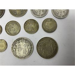 Approximately 210 grams of Great British pre 1920 silver coins, including George IIII 1822 crown, Queen Victoria 1884, 1888, 1894, 1897 and two 1902 halfcrowns etc