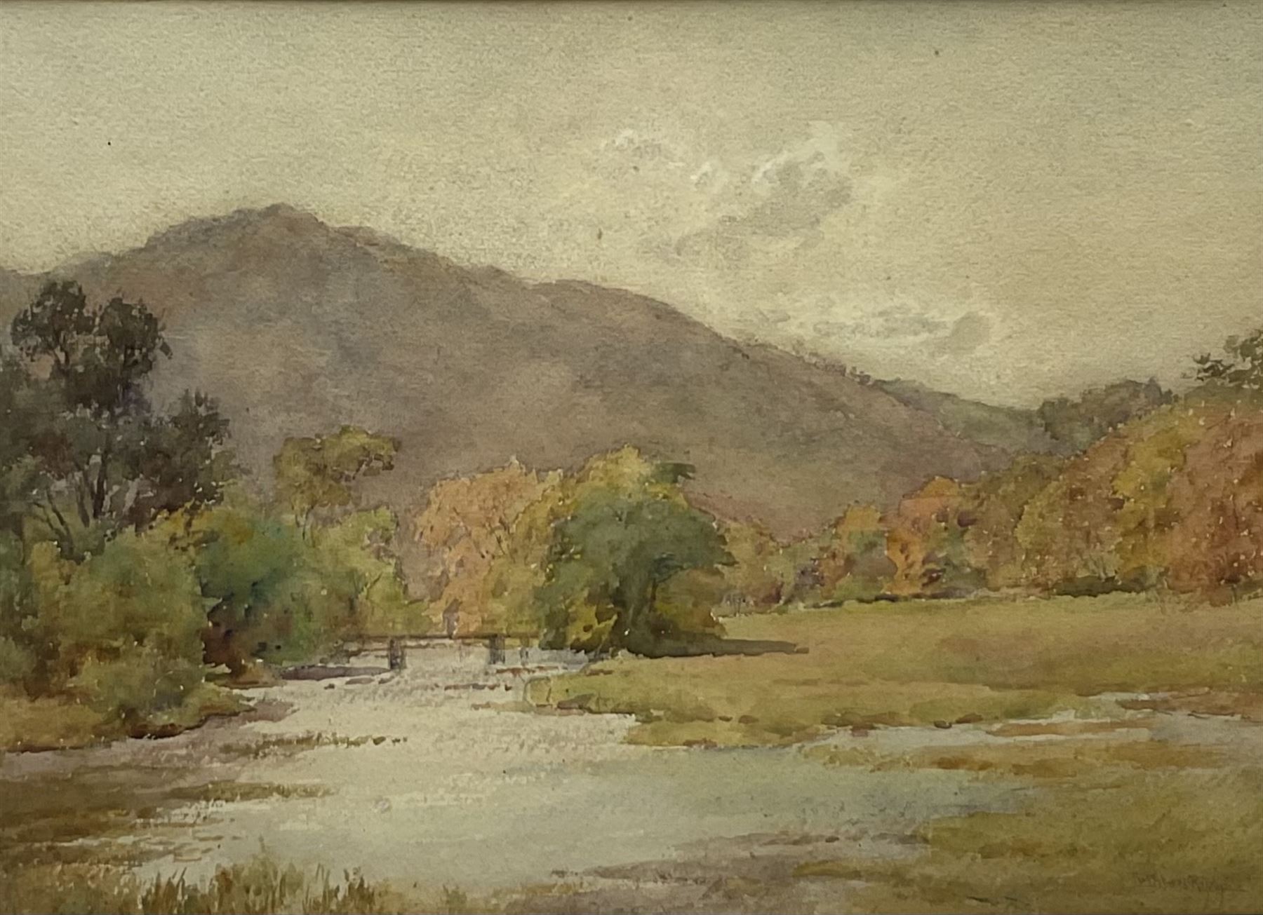 W Smallwood Winder (British 1870-1910): Lake Scene, watercolour signed and dated 1903 together with two further watercolours indistinctly signed max 39cm x 54cm (3)