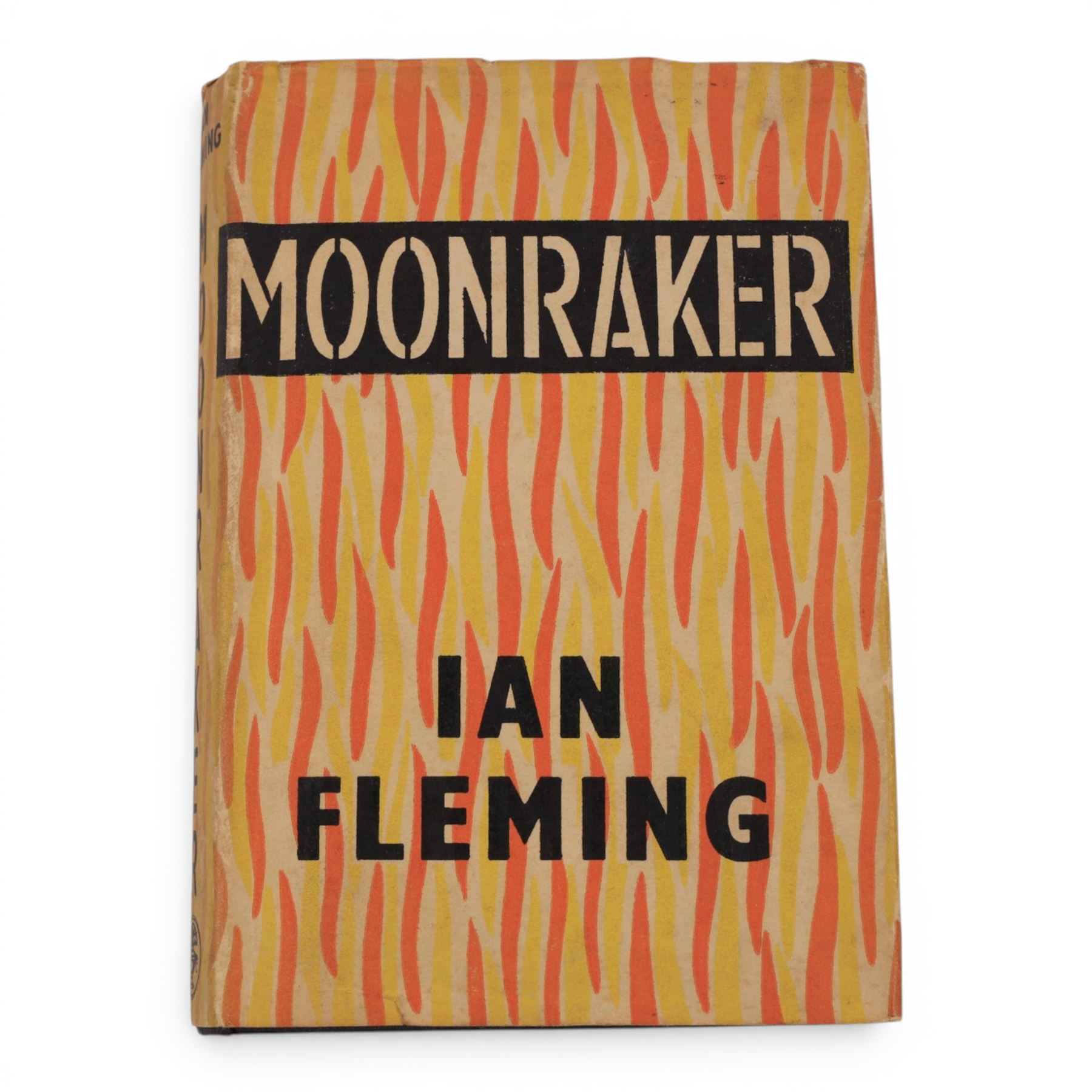Fleming, Ian - James Bond 'Moonraker' first edition state B, with shoot spelling correction on page 10, original black cloth with silver titles, with orange and yellow flame dust jacket, pub. Jonathan Cape, London 1955