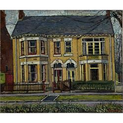James Neal (Northern British 1918-2011): 'Houses in Victoria Avenue Hull', these are the houses opposite where the artist lived at number 205, oil on board signed, 20cm x 24cm
Provenance: East Yorkshire private collection purchased from the artist; exh. Royal Academy Summer Exhibition 1965, No.764. Neal was accepted at St Martin's School of Art in 1932, aged 14. In 1958 he moved to Hull as Lecturer in Painting and Drawing at Hull Regional College of Art, then becoming Senior Lecturer in the History of Art. Over the next fifty years he became well known for painting scenes around the Hull area. Ferens Art Gallery, has twice mounted major retrospective exhibitions of James Neal's work