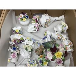 Aynsley Cottage Garden pattern ceramics, including vases and jars, together with a collection of flower baskets and similar, together with a collection of other ceramics and collectables, in three boxes 