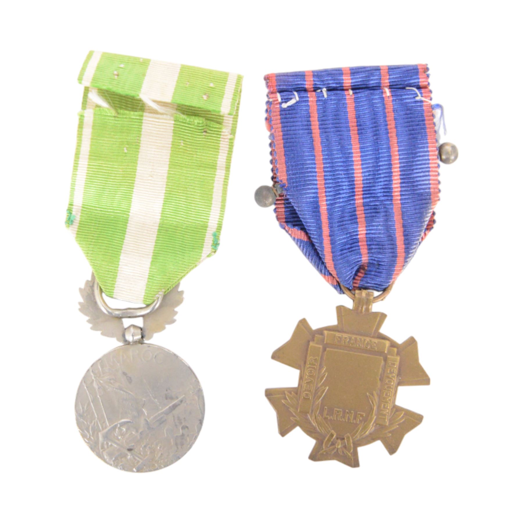 WWI French Cross for Civil Service 1914-18, together with a French Colonial Maroc medal
