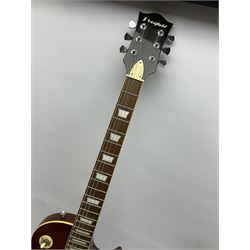 Westfield sunburst Les Paul style six-string electric guitar with ivory coloured trim L101cm; with Sunn ST-15 amplifier, serial no.VK-112435 (2)