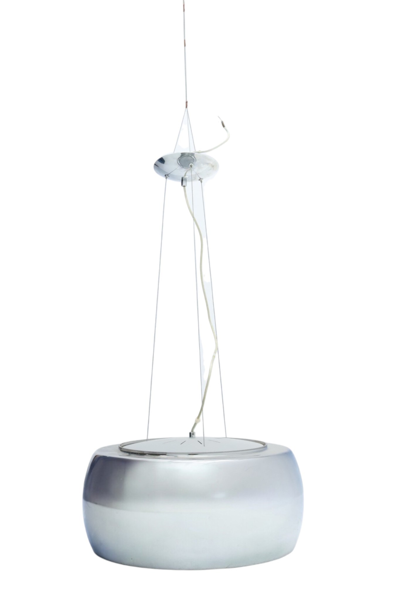 Schuller Valencia contemporary mirrored glass pendant ceiling light, with internal crystal-style droplet pendants
