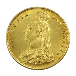  Queen Victoria 1887 gold half sovereign, shield back   