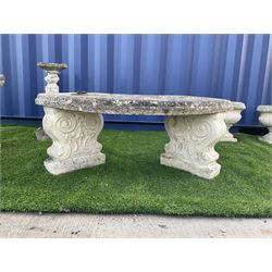 Composite stone curved garden seat - THIS LOT IS TO BE COLLECTED BY APPOINTMENT FROM DUGGLEBY STORAGE, GREAT HILL, EASTFIELD, SCARBOROUGH, YO11 3TX