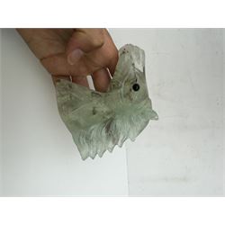 Collection of carved stone animals including  Lapis Lazuli armadillo, Malecite rhino, Amber dog etc  