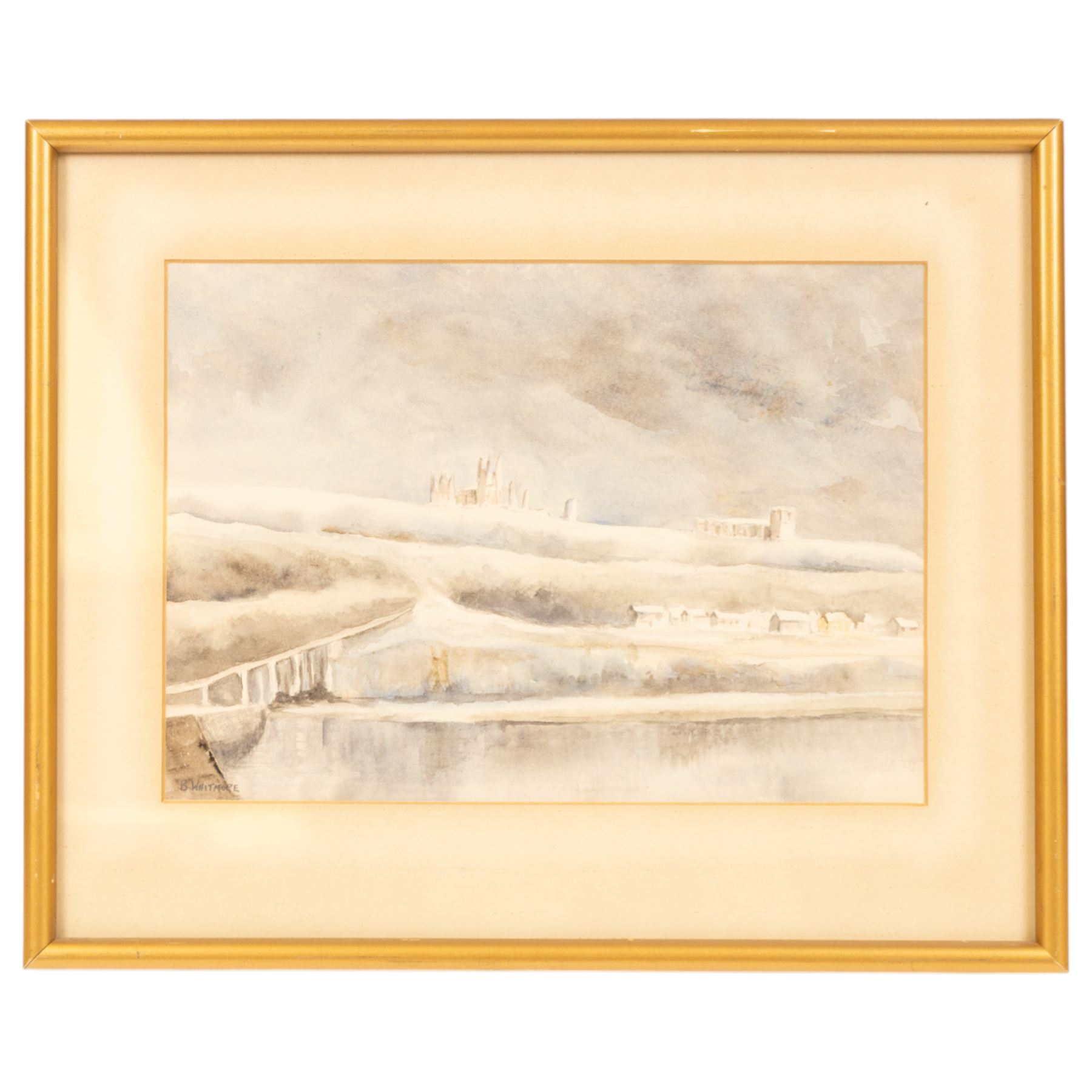 Bryan Whitmore (British 1836-1903): Snow over Whitby, watercolour signed 18.5cm x 26cm; R Smeltzer (British 19th/20th Century): 'West Ayton' Woods, watercolour unsigned, inscribed verso and dated 1924, 33cm x 22cm (2)