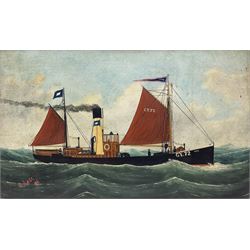George Race (British 1877-1959): Grimsby Trawler 'Seti' at Sea, oil on board signed and dated '98, 27cm x 44cm