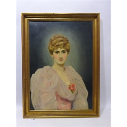  Half length Portrait of a Young Lady, oil on canvas signed and dated '89 by Arthur Longley Vernon (British exh.1880-1917) 75cm x 53cm  