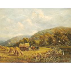 William Henry Waring (British 1886-1928): Harvesting, oil on canvas signed 35cm x 45cm