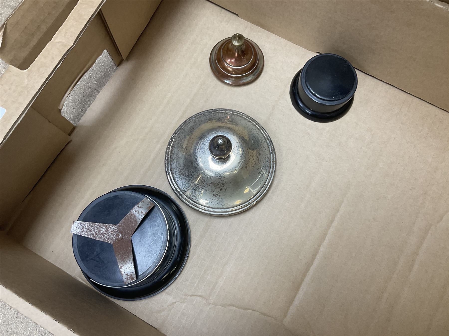 Collection of silver plated and metal trophy cups and winners plaques, all relating to the Burniston and District Show, most engraved with competitions and winner's names, in three boxes 