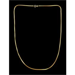 18ct gold snake link chain necklace, stamped 750