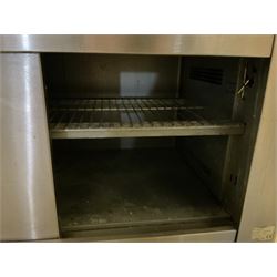 Victor stainless steel Bain Marie warming serving cabinet, two sliding doors, serving top- LOT SUBJECT TO VAT ON THE HAMMER PRICE - To be collected by appointment from The Ambassador Hotel, 36-38 Esplanade, Scarborough YO11 2AY. ALL GOODS MUST BE REMOVED BY WEDNESDAY 15TH JUNE.