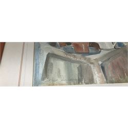 Andrew D Barlow (British contemporary): Man Riding Donkey, watercolour signed and dated 2005 together with Daphne Stevenson (British contemporary): Greenhouse Still Life, watercolour signed max 53cm x 35cm (2)