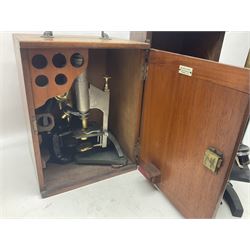 Four microscopes, comprising Nomo Biolam, RCS Zoo Lab 240, R Beck no 13756 and one other