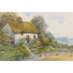 Frank Bartlett (British early 20th century): 'Cottage by the Road - Grassington' and 'Rural Cottage - Bolton Abbey', pair of watercolours signed and dated '30, titled on the mount 24cm x 35cm (2)
