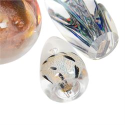  Pauline Solven paperweight, together with Island Studio Glass paperweight, Strathean glass and three others