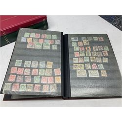 Stamps including Queen Victoria Queensland, modern Australia, King Edward VII Ceylon and Mauritius, South Africa, Gambia, Falkland Islands, Gold Coast, Ireland etc, housed in seven albums/folders and on loose album pages, in one box