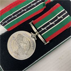 Two Imperial Service Medals to Elsie Hannah Ferguson and Fred Whitehead; each in original case; WWI Special Constabulary Medal to Inspr. Alfred W. Thompson; modern Prisoner of War Medal; cased; replica Victoria Cross and India Mutiny Medals with archive of information relating to Pte. Robert Newell V.C. 9th Lancers; replica Victoria Cross and George Cross with miniatures; and other replica medals etc