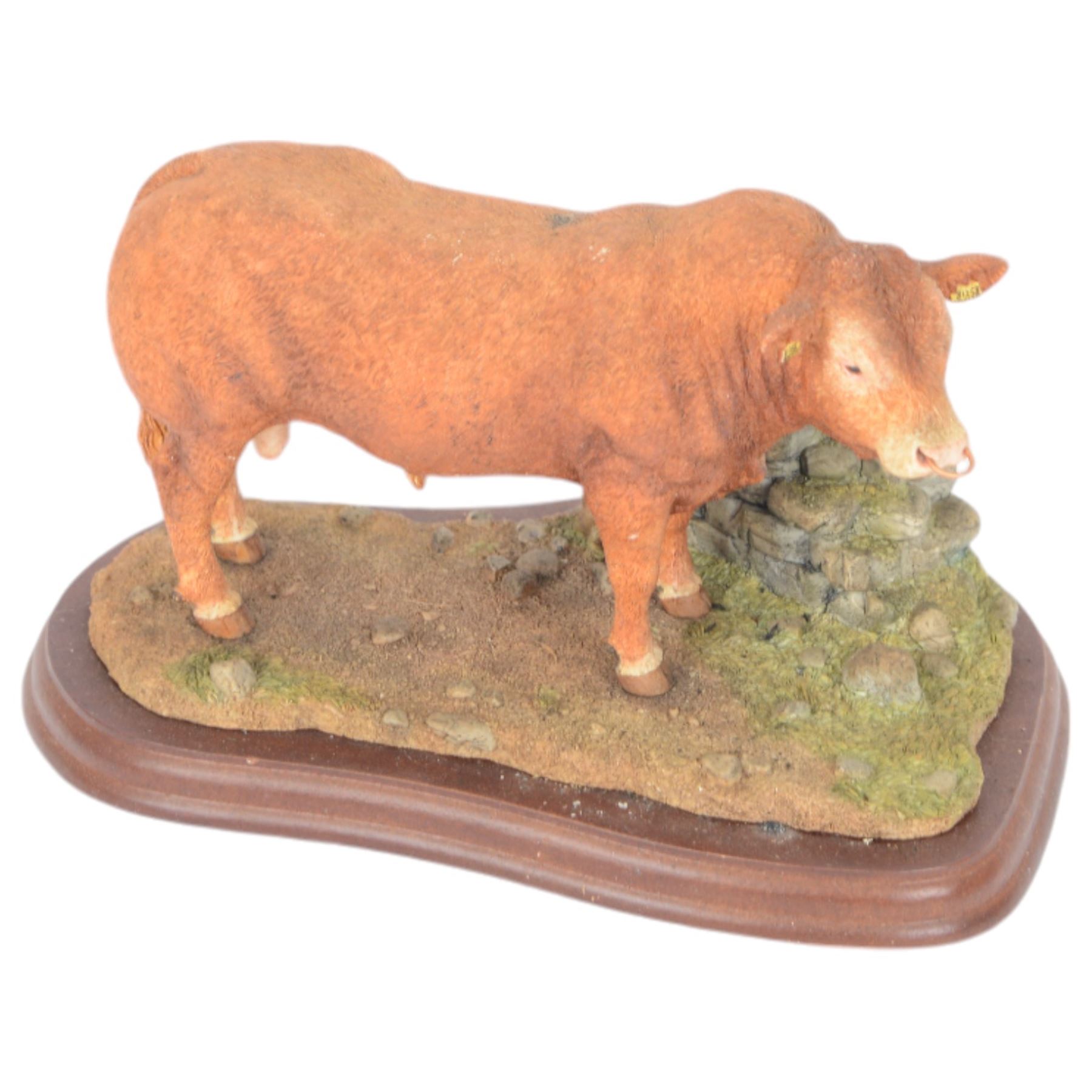Two Border Fine Arts bull figures, comprising Belgian Blue Bull No A8953 and Limousin Bull No A9788