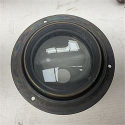 Selection of Brass Camera Lenses, to include Ross London lens 8 1/2 x 6 1/2, Beck Symmetrical lens, etc together with lens holders 