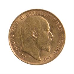 King Edward VII 1910 gold half sovereign coin