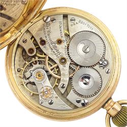 Early 20th century 9ct rose gold, open face lever pocket watch, the movement signed  The 