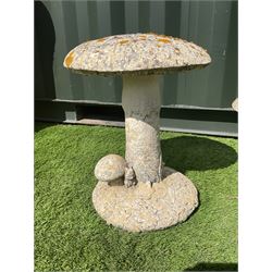 Set of five cast stone garden mushrooms - THIS LOT IS TO BE COLLECTED BY APPOINTMENT FROM DUGGLEBY STORAGE, GREAT HILL, EASTFIELD, SCARBOROUGH, YO11 3TX