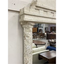 Cast architectural stone effect console table with mirror