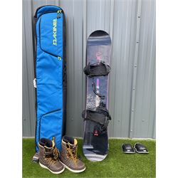 “Machete Ride” 161cm wide snowboard with NIKE Zoom force 1, Size UK12 boots and Dakine 165cm snowboard bag - THIS LOT IS TO BE COLLECTED BY APPOINTMENT FROM DUGGLEBY STORAGE, GREAT HILL, EASTFIELD, SCARBOROUGH, YO11 3TX
