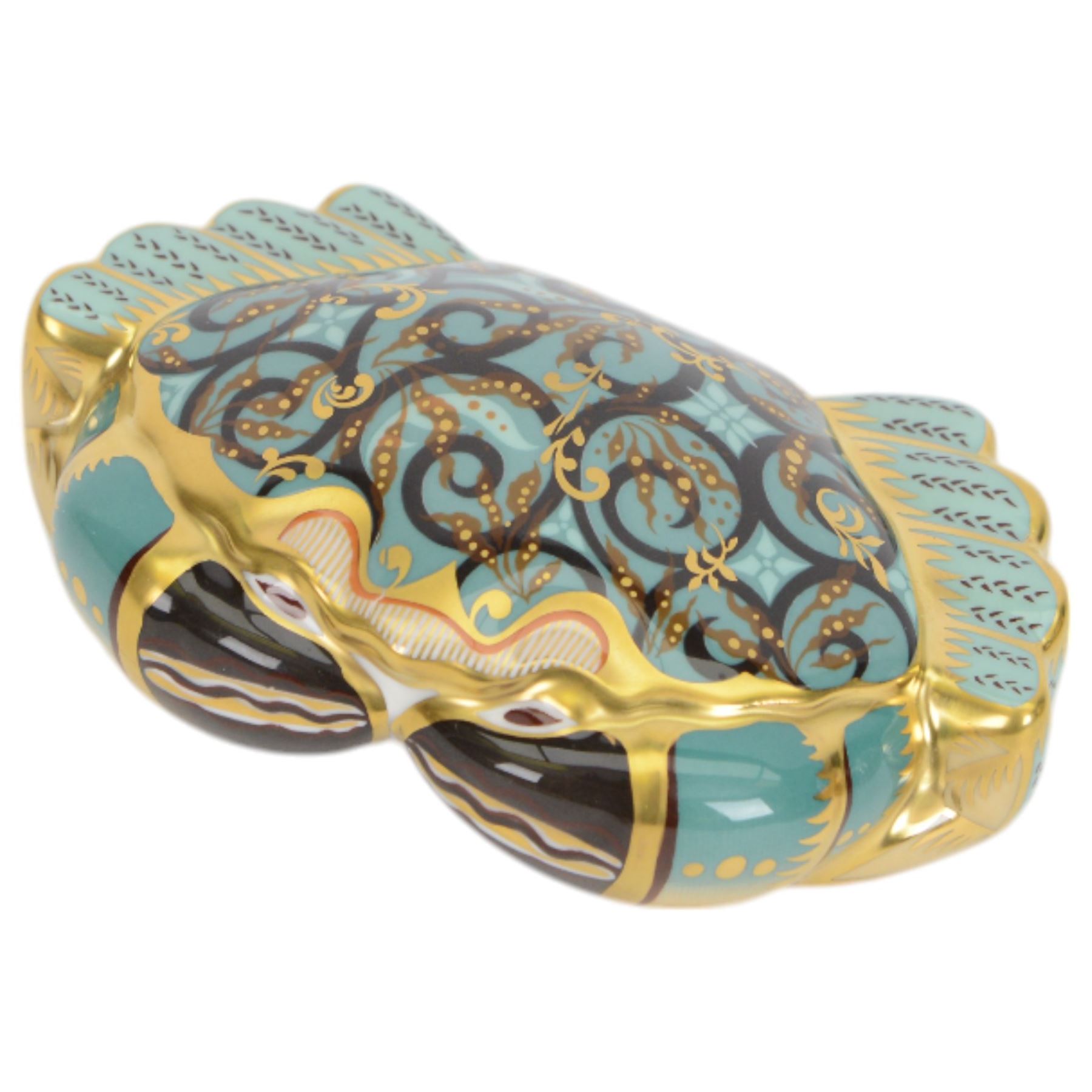 Three Royal Crown Derby paperweights, comprising Cromer Crab, Harbour Seal and Seahorse, all with gold stoppers and boxes