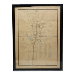 William Marrat (British 1772–1852): 'Map of Lincoln', 19th century engraved town plan with hand-colouring pub. c.1848, 60cm x 43cm