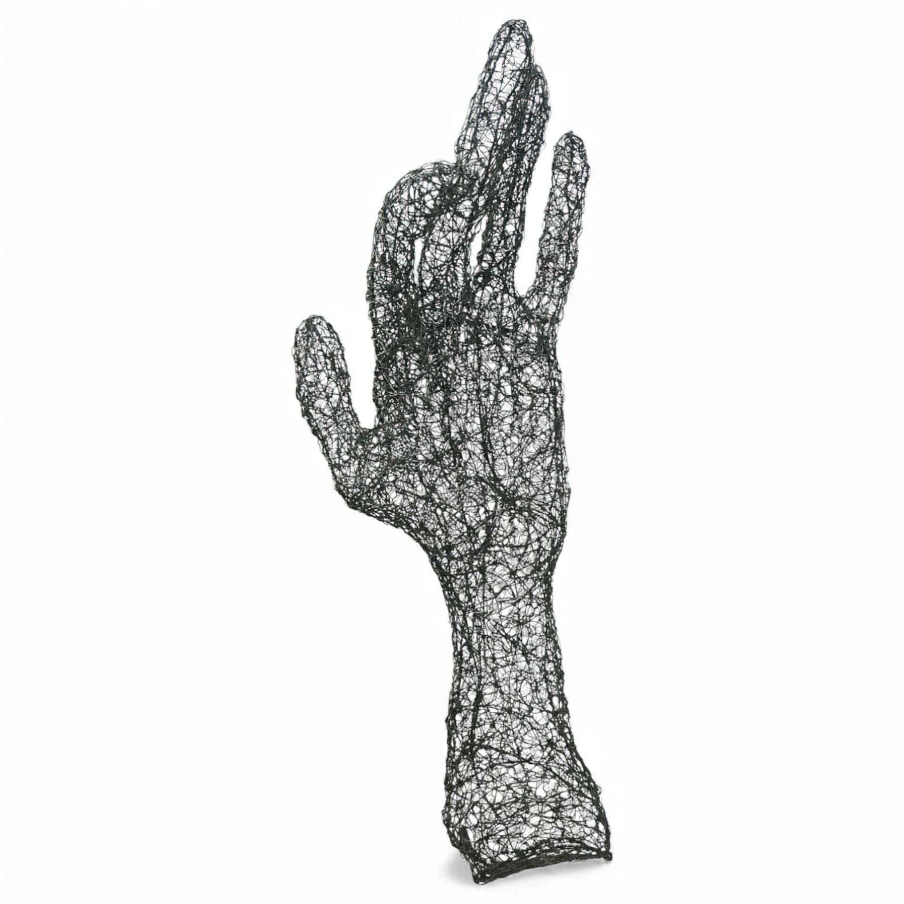 Sophie Olivier (French 1978-): The Hand, woven metal sculpture painted and varnished with thermo-lacquered paint, H140cm