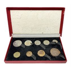King George VI 1950 nine coin set, housed in the original Royal Mint red card box