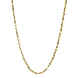 18ct gold belcher link necklace, stamped 750