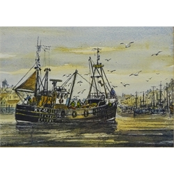  Jack Rigg (British 1927-): Boats in Whitby Harbour, pair watercolours signed 17cm x 24cm (2)  