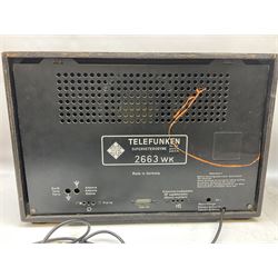 1950s Telefunken Deutschland TFK Model 2663WK radio in mahogany case with Bakelite knobs, Rees Mace Marine walnut cased radio, W50cm H34cm D26cm, together with 1955 Kolster-Brandes KB LR10FM radio and Hacker Mayflower II radio (4)