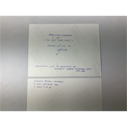 Presentation bronzed figure of a paratrooper by Peter Hicks mounted on a mahogany plinth with plaque inscribed ' Presented to Lieutenant General Sir Michael Gray KCB OBE President Army Parachute Association 1981-1987 An Outstanding Term of Leadership Friendship and Humour. Thank You All Ranks A.P.A.' H28cm; a brass Pegasus plaque H12cm; and small quantity of colour photographs and prints of military related paintings