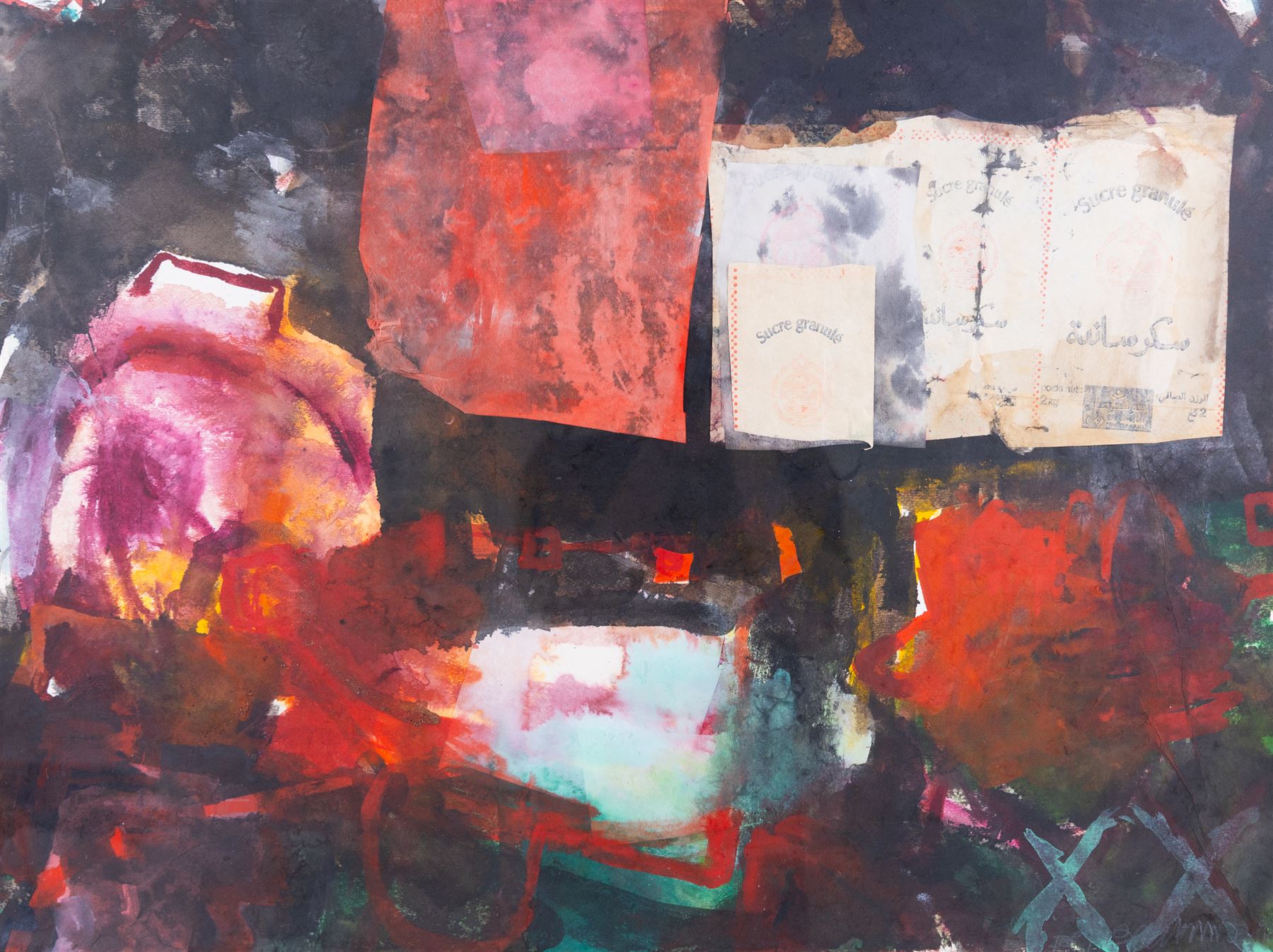 Continental School (20th Century): Abstract Collages, one mixed media and one photographic print each indistinctly signed in pencil and dated '98 and 2000, 57cm x 76cm (2)