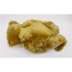 Steiff Replica 1903 Classic teddy bear, the golden mohair body with press squeaker and card tag No.000201 H21
