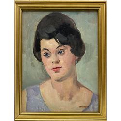 Philip Naviasky (Northern British 1894-1983): Portrait of a Young Woman, oil on board signed 39cm x 29cm
 Provenance: formerly in the offices of a Leeds firm of solicitors, by repute, purchased from the artist in the 1960s