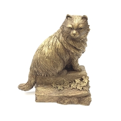 A bronze figure, modelled as a seated cat, marked Ronner Paris 1892, H25cm. 