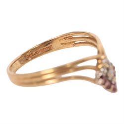Two 9ct gold cubic zirconia rings, both hallmarked