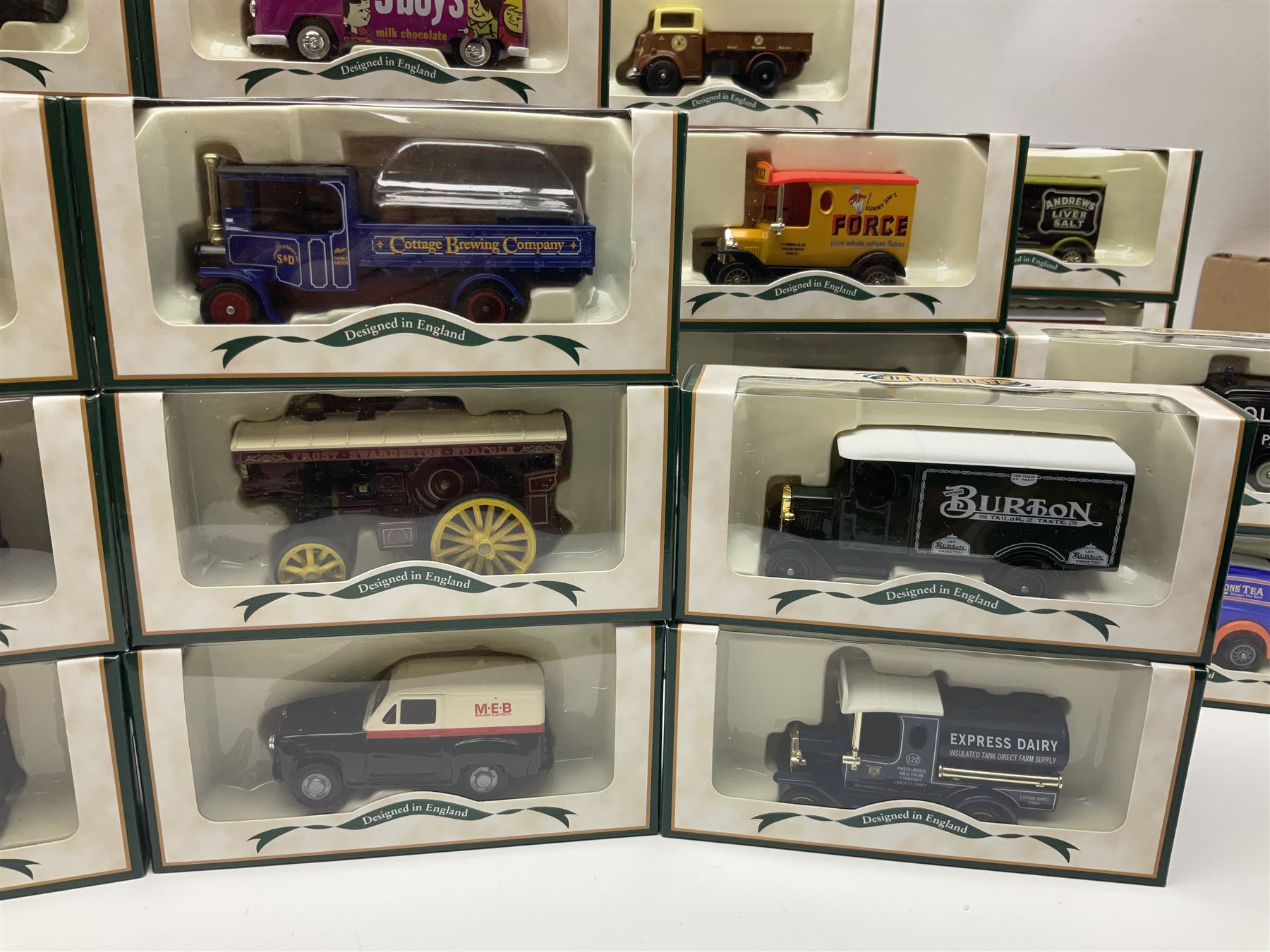 Fifty-nine Lledo Days Gone die-cast models, predominantly advertising/promotional vehicles; all boxed (59)