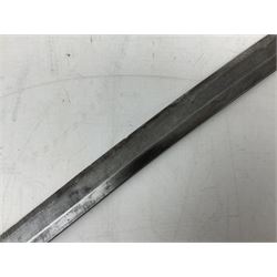  Wakisashi blade of slightly curving form with three character mark signature to the tang L70cm